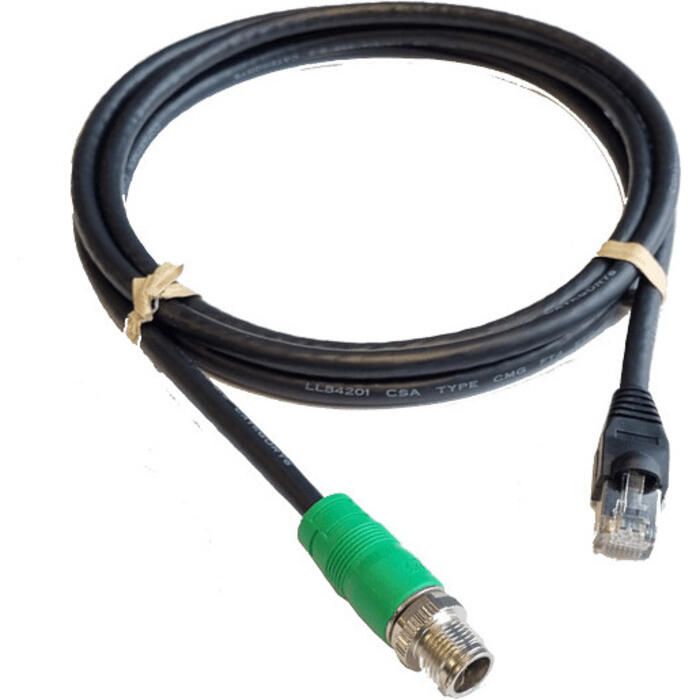 Lowrance 6' 1.8M 8-Pin Green M12 male to RJ45 Male Ethernet Cable (000-16078-001)