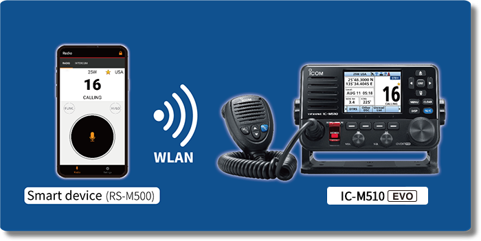 Icom IC-M510 EVO VHF Marine Transceiver with Black HM-205RB Speaker Microphone (M510 EVO 41 USA)