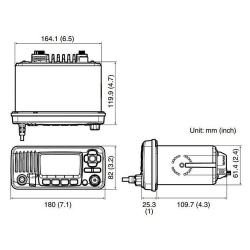 Icom IC-M424G Fixed-Mount VHF Marine Transceiver with Built-In GPS - Black (M424G 41)