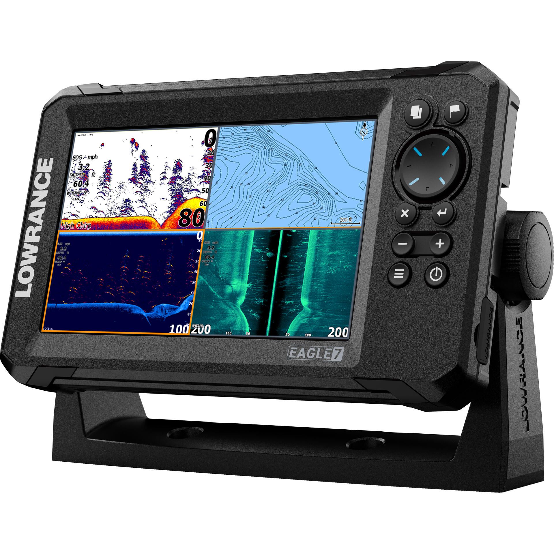 Lowrance Eagle 7 with SplitShot Transom-Mount Transducer and Discover OnBoard Chart (000-16227-001)