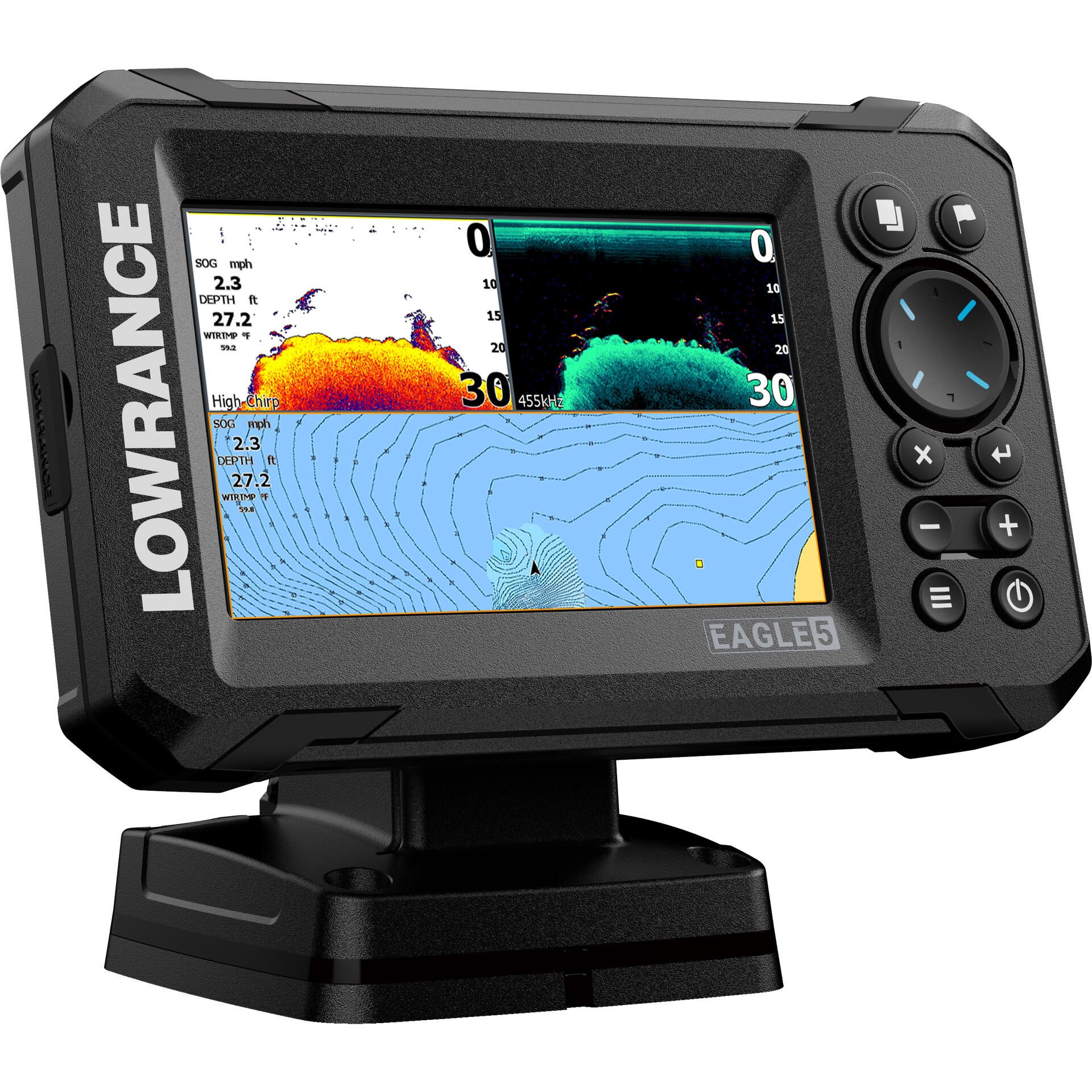 Lowrance Eagle 5 Combo with SplitShot HD Transom-Mount Transducer with C-MAP DISCOVER OnBoard Charts (000-16226-001)