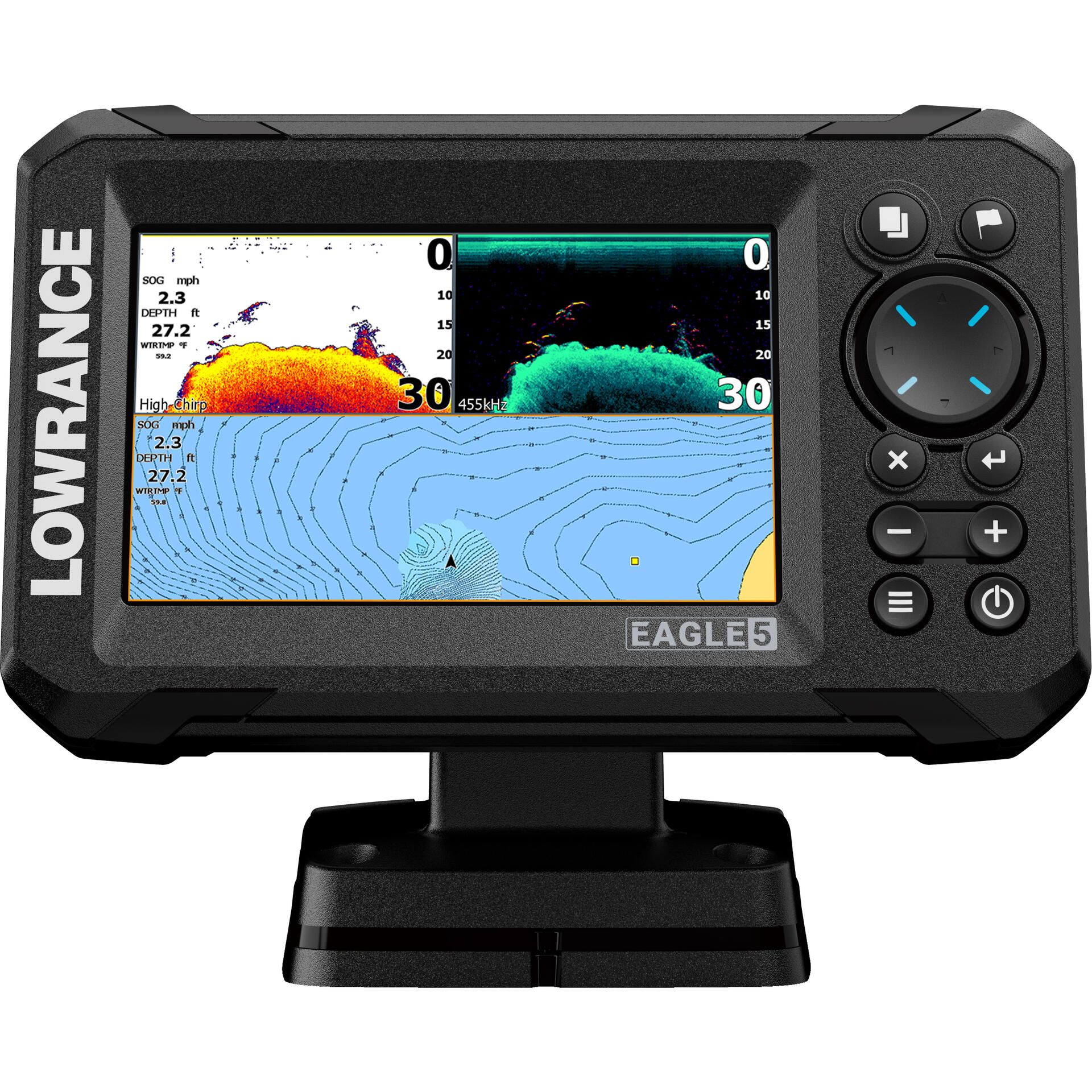Lowrance Eagle 5 Combo with SplitShot HD Transom-Mount Transducer with C-MAP DISCOVER OnBoard Charts (000-16226-001)