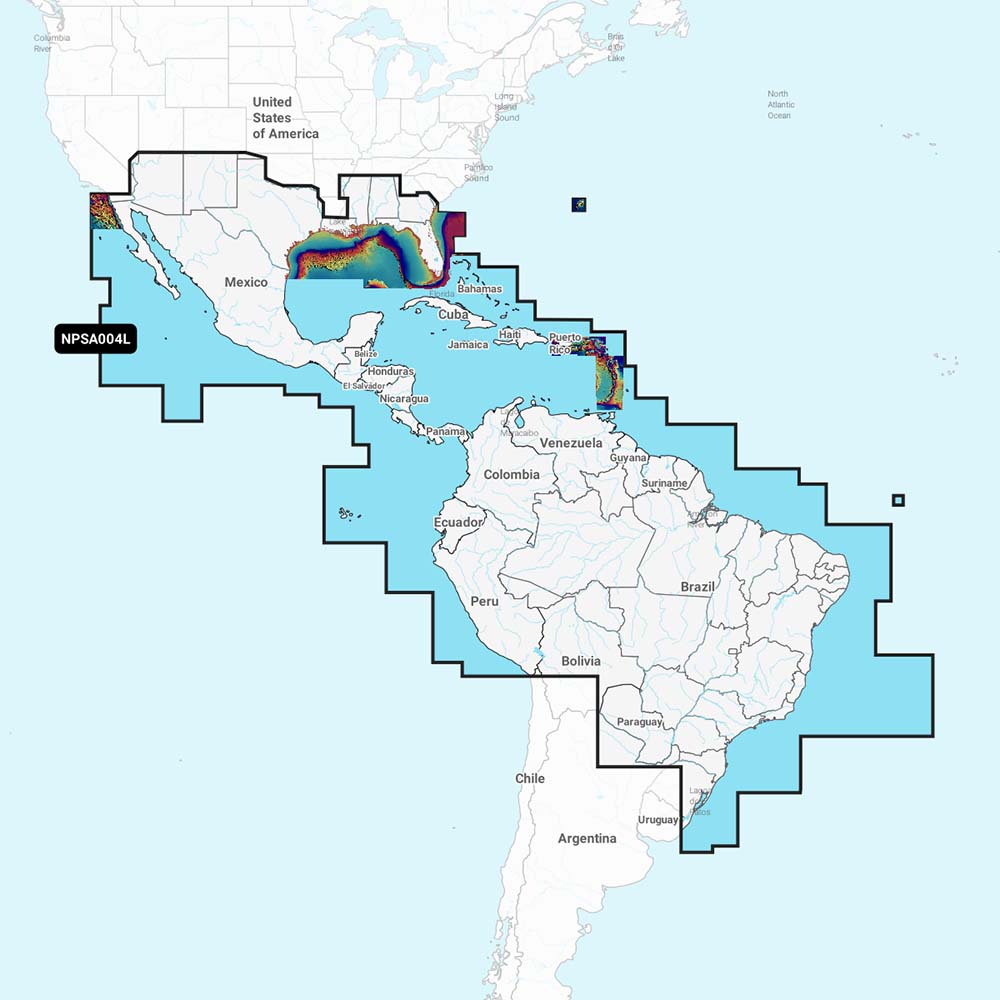 Garmin Navionics+ Mexico, Caribbean to Brazil, Navionics Platinum+ microSD/SD card NPSA004L  (010-C1364-40)