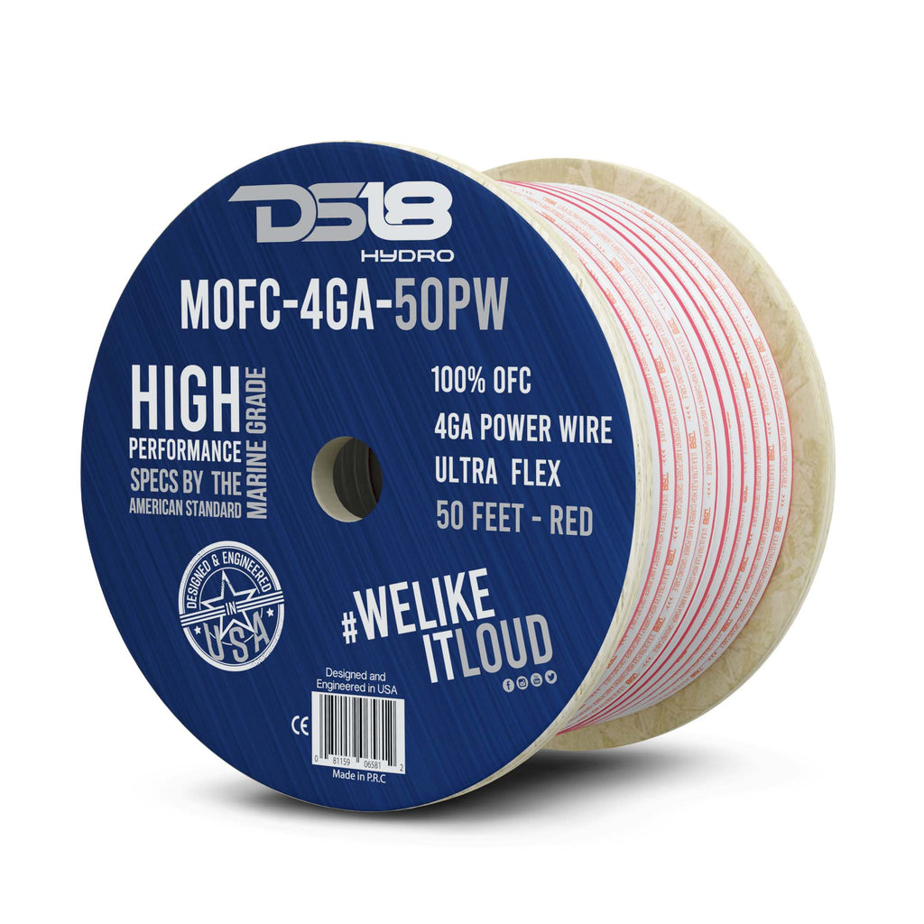 DS18 4-GA Marine Grade Tinned 100% Copper OFC Power Wire -50 Feet (MOFC4GA50P)