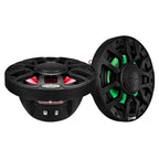 DS18 6.5" 2-Way Coaxial Marine Speakers with Digital LED Lights and Bullet Tweeter - Black - 150W, 4-Ohm (NXL-IQ6/BK)