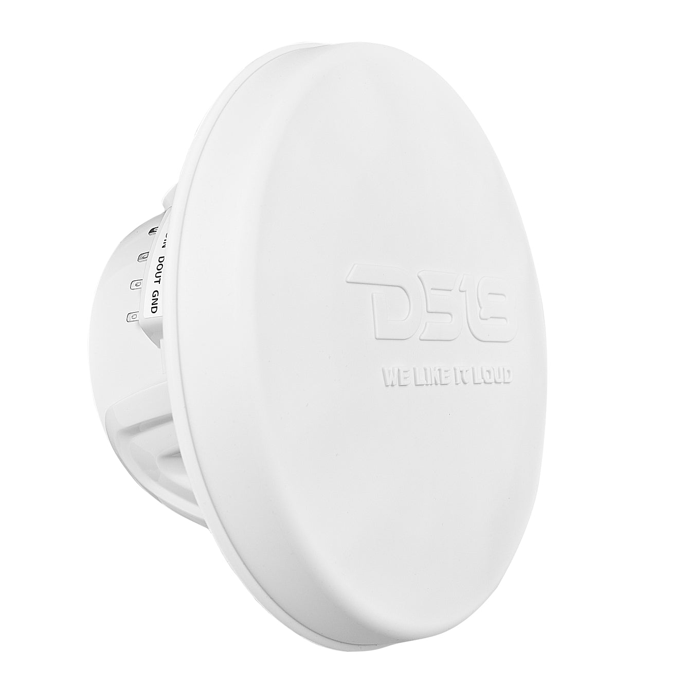 DS18 6.5" 2-Way Coaxial Marine Speakers with Digital LED Lights and Bullet Tweeter - White - 150W, 4-Ohm (NXL-IQ6/WH)