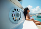 DS18 6.5" 2-Way Coaxial Marine Speakers with Digital LED Lights and Bullet Tweeter - White - 150W, 4-Ohm (NXL-IQ6/WH)