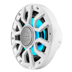 DS18 8" 2-Way Coaxial Marine Speakers with Digital LED Lights and Bullet Tweeter - White - 175W, 4-Ohm (NXL-IQ8/WH)