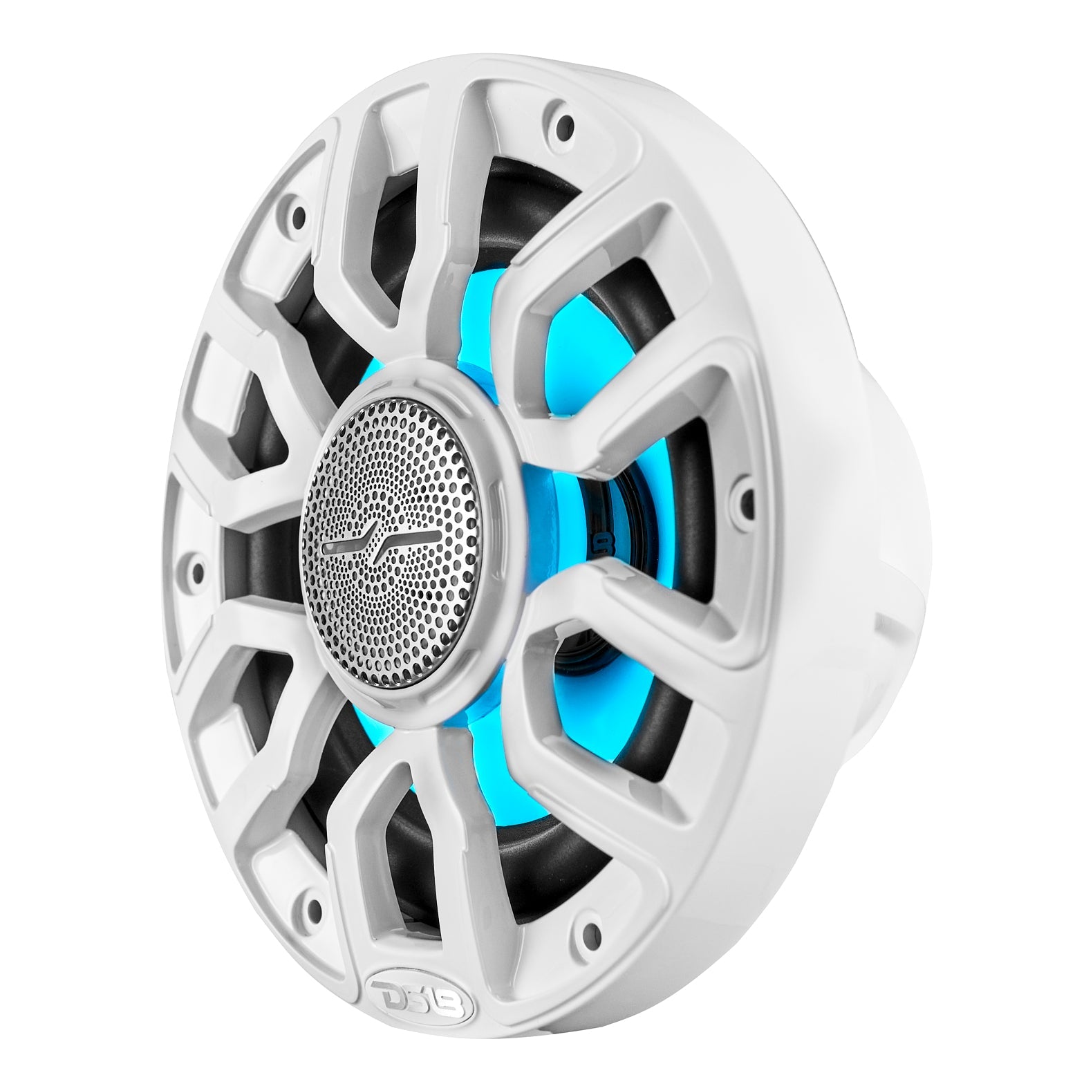 DS18 8" 2-Way Coaxial Marine Speakers with Digital LED Lights and Bullet Tweeter - White - 175W, 4-Ohm (NXL-IQ8/WH)