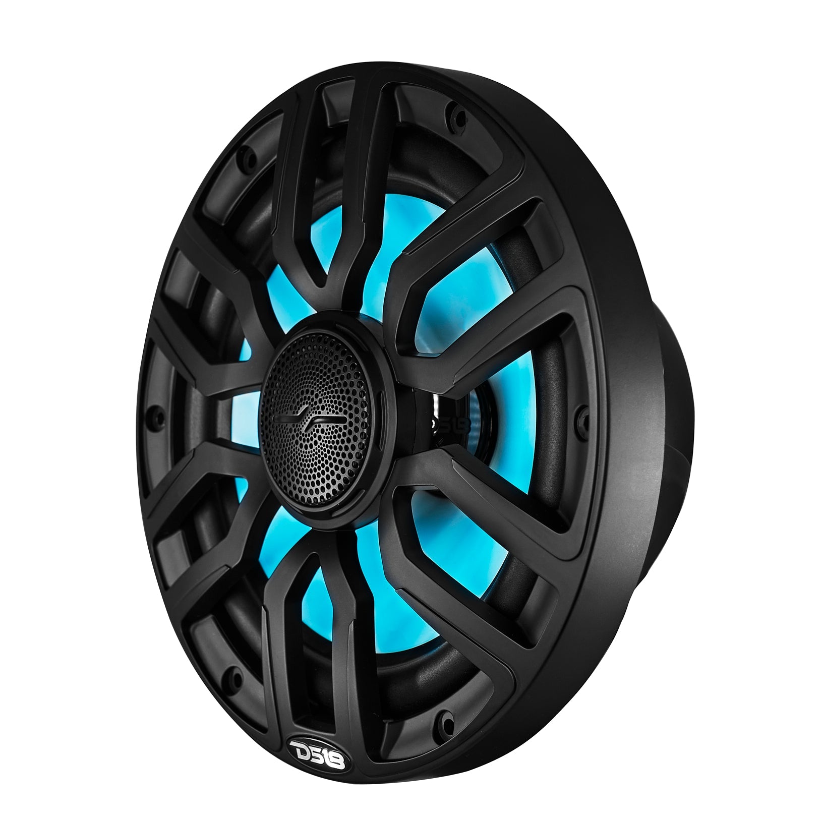 DS18 8" 2-Way Coaxial Marine Speakers with Digital LED Lights and Bullet Tweeter - Black - 175W, 4-Ohm (NXL-IQ8/BK)