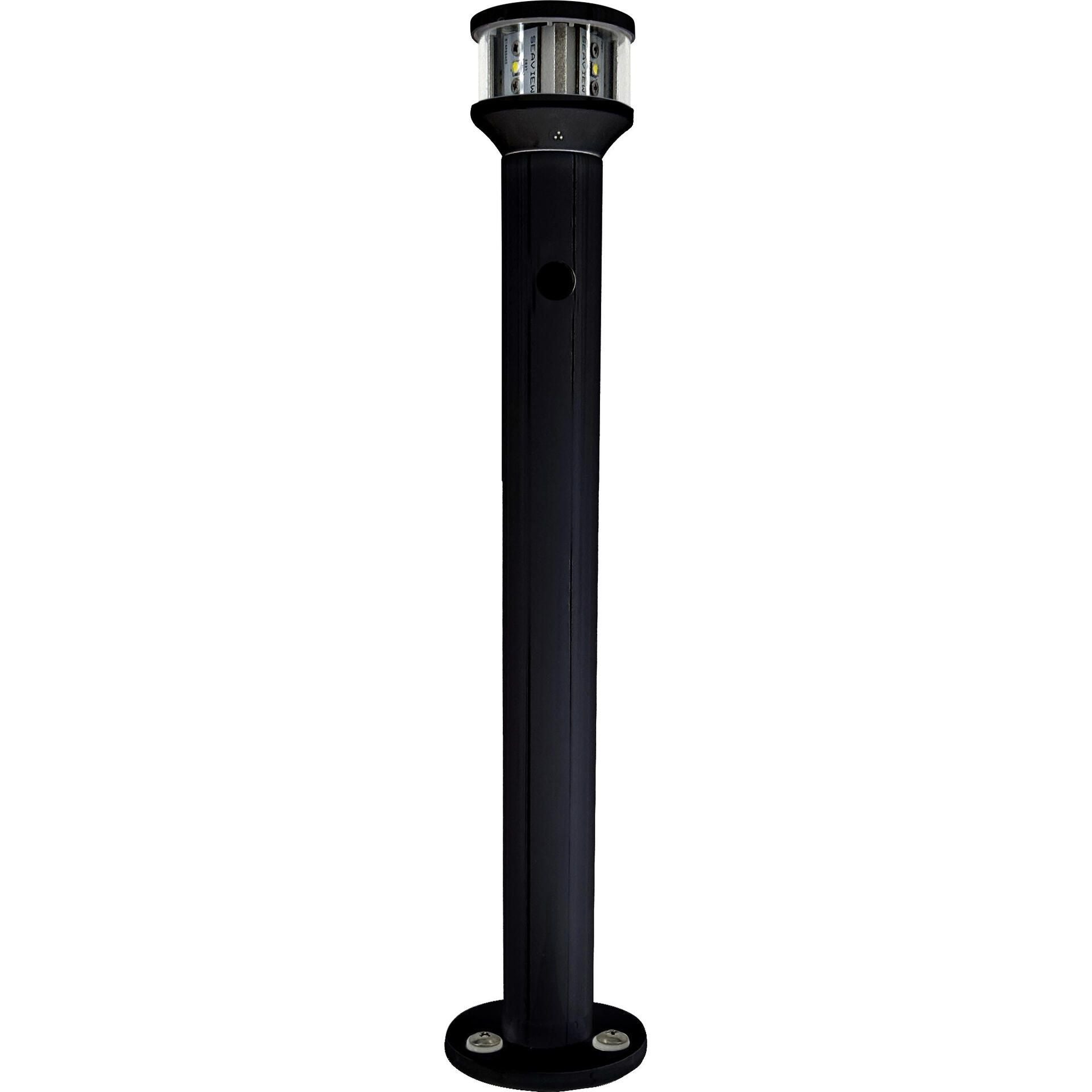 Seaview 24" Black Light Post With LTBLED12 Nav Light (SVLTP24LEDBLK)