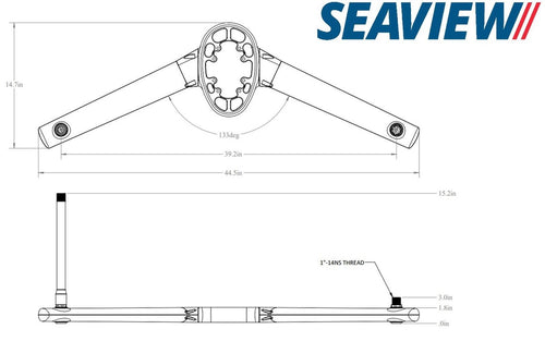 Seaview Spreader Kit for Mounts Ending in M2 Black (SP2MODBLKV2)