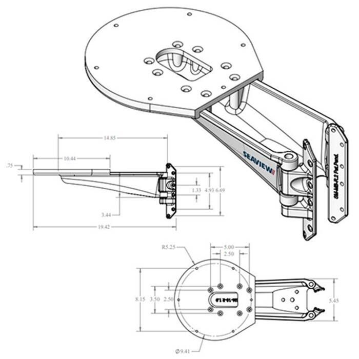 Seaview Mast Mount for FLIR M300 Series Fits Mast with 2-5/8" or Larger (SM14F3)