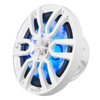 DS18 HYDRO 8" 2-Way Marine Speakers with RGB LED Lights 375W - White (NXL-8)