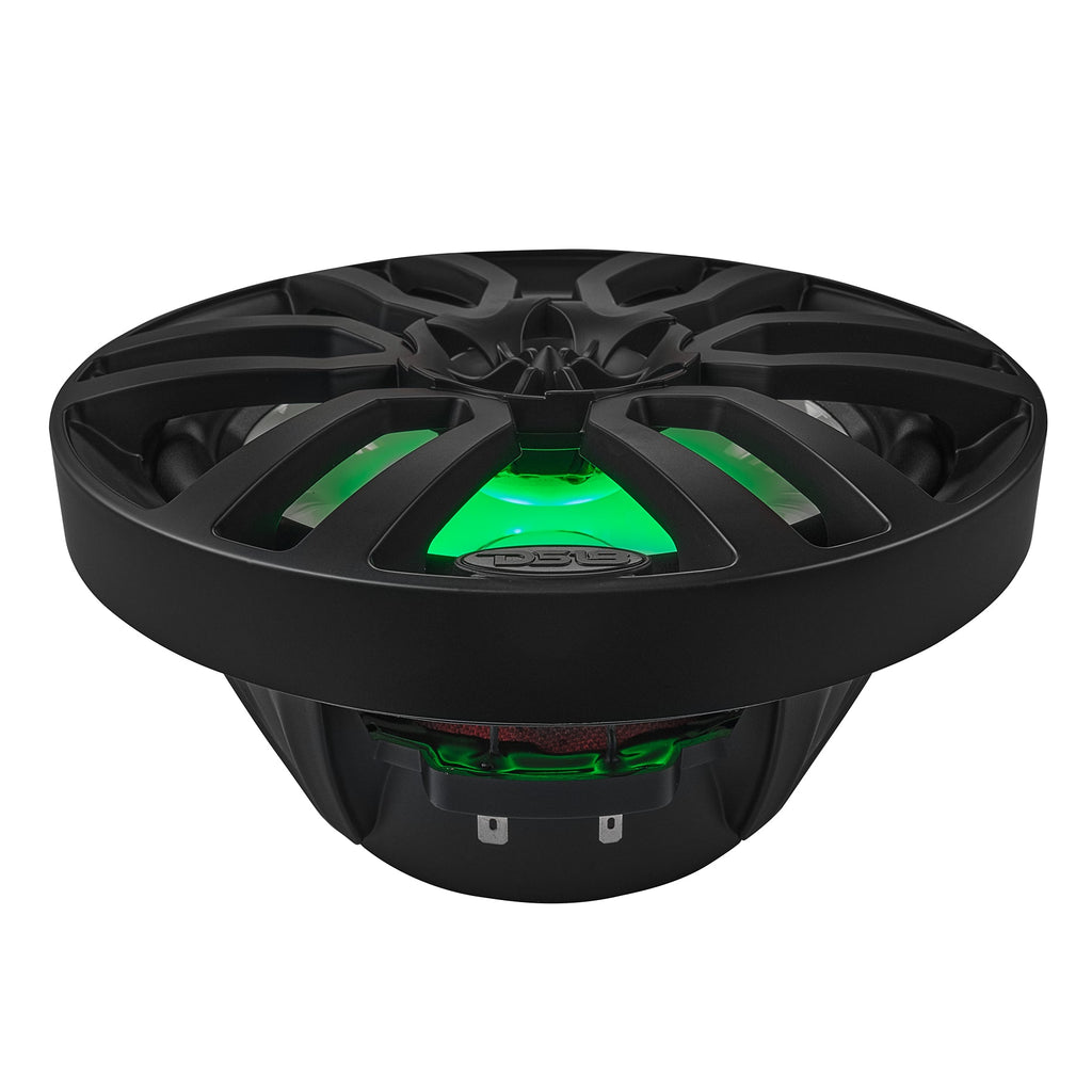 DS18 HYDRO 8" 2-Way Marine Speakers with RGB LED Lights 375W - Matte Black (NXL-8/BK)