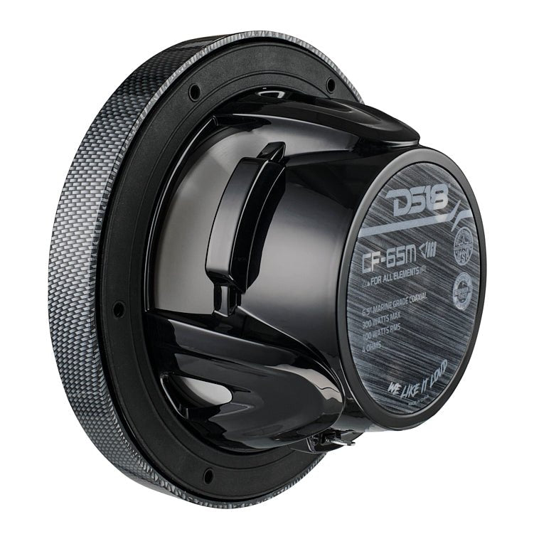 DS18 HYDRO 6.5" 2-Way Marine Speakers with RGB LED Lights 375W - Black Carbon Fiber (CF-65)
