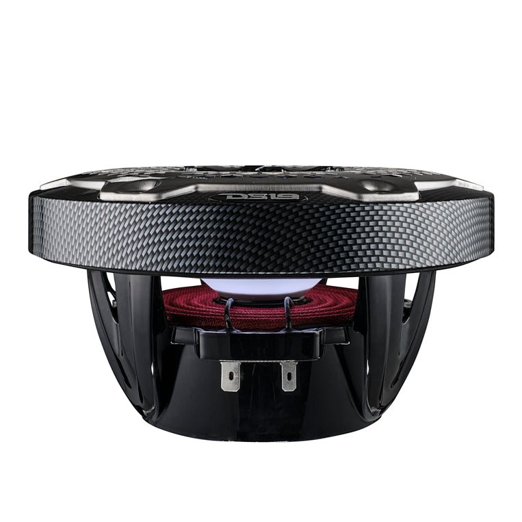 DS18 HYDRO 6.5" 2-Way Marine Speakers with RGB LED Lights 375W - Black Carbon Fiber (CF-65)
