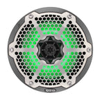 DS18 HYDRO 8" 2-Way Marine Speakers with RGB LED Lights 450W - Black Carbon Fiber (CF-8M)