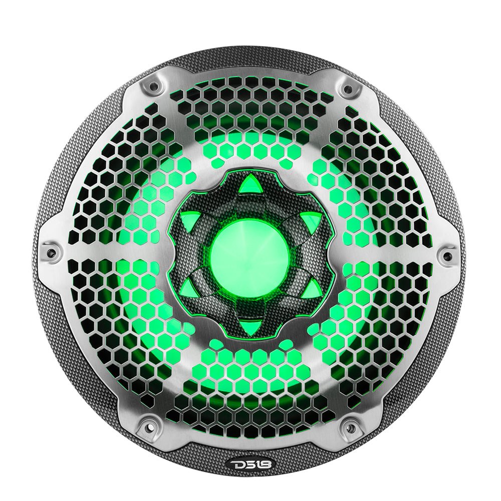 DS18 HYDRO 10" Subwoofer with RGB Lights - 600W - Carbon Fiber (CF-10SUB)