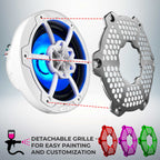 DS18 New Edition HYDRO 6.5" 2-Way Marine Speakers with RGB LED Lighting 300W - White (NXL-6M/WH)