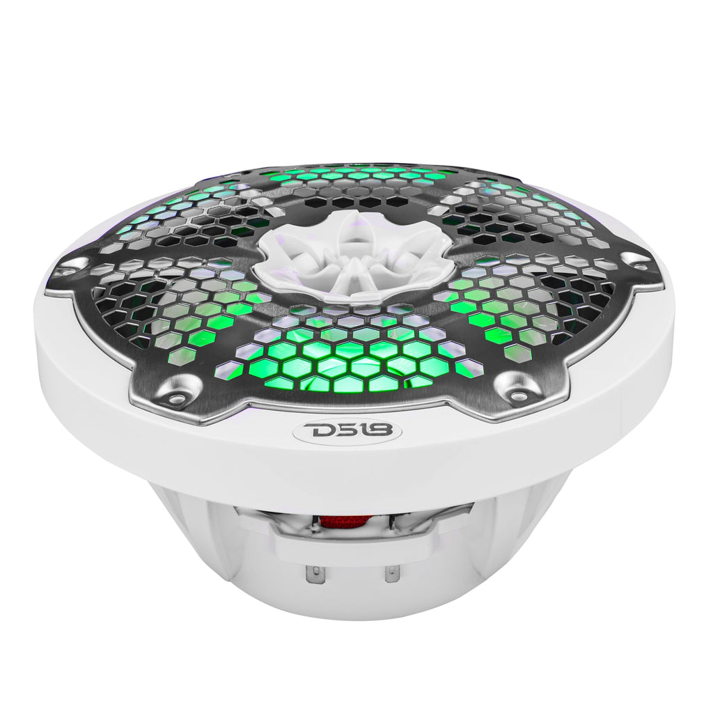 DS18 New Edition HYDRO 8" 2-Way Marine Speakers with RGB LED Lighting 375W - White (NXL-8M/WH)