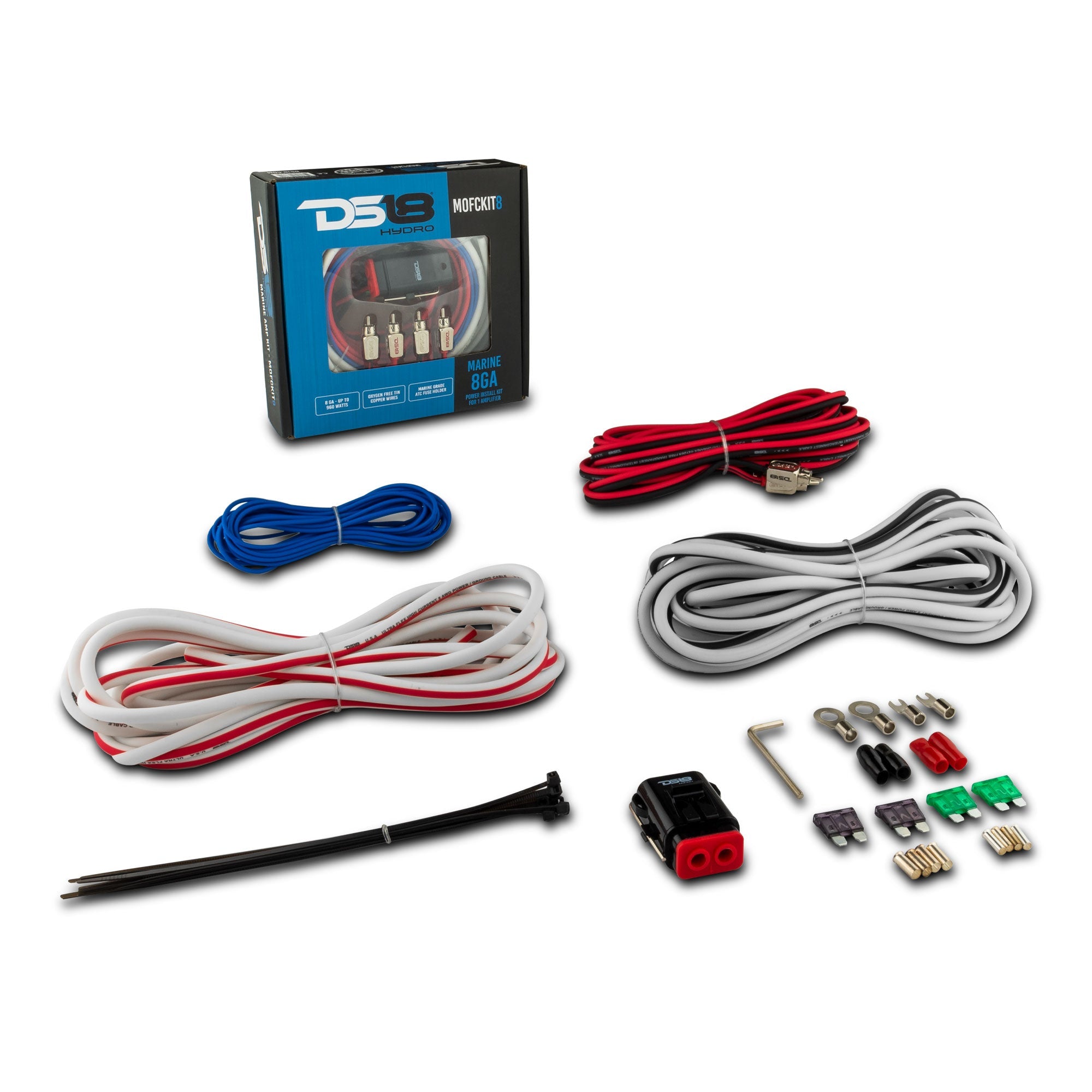 DS18 Hydro Power Amplifier Install Kit - 8GA (MOFCKIT8)