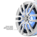 DS18 X Series HYDRO 6.5" Wakeboard Pod Tower Speaker with RGB LED Light - 300W - White (NXL-X6TP/WH)