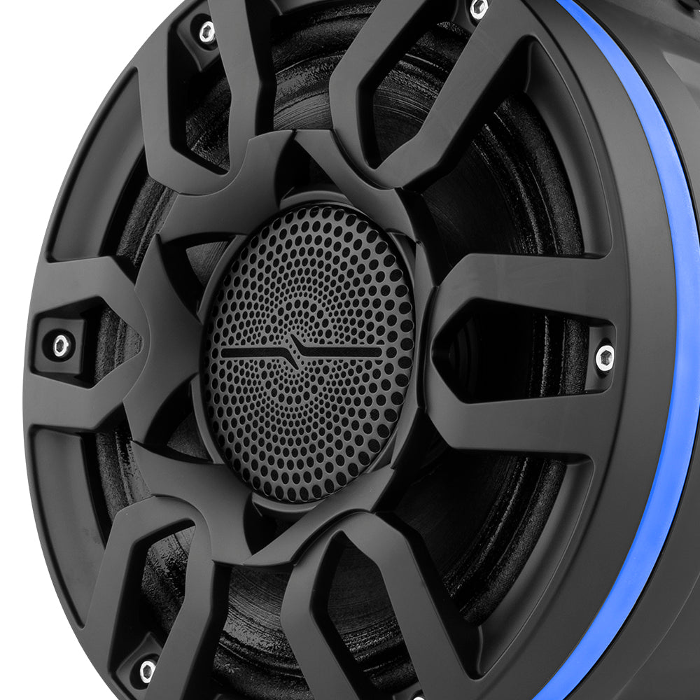 DS18 HYDRO 8" Marine Tower Speakers with RGB LED Lights and Pro Audio Loudspeakers - Carbon Fiber (CF-X8PRO)