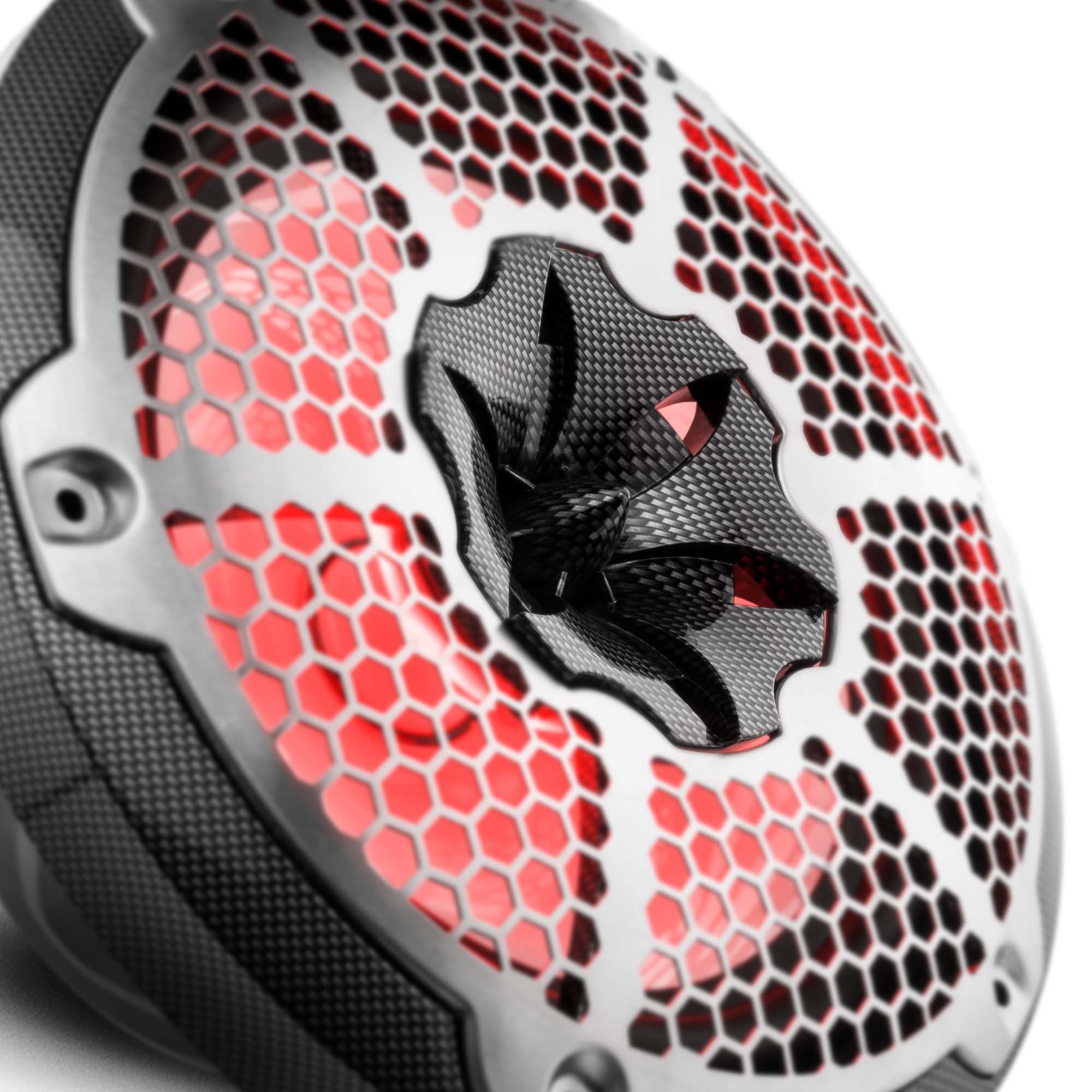 DS18 HYDRO 10" 2-Way Speakers with Bullet Tweeter and Integrated RGB LED Lights - Carbon Fiber (CF-10M)
