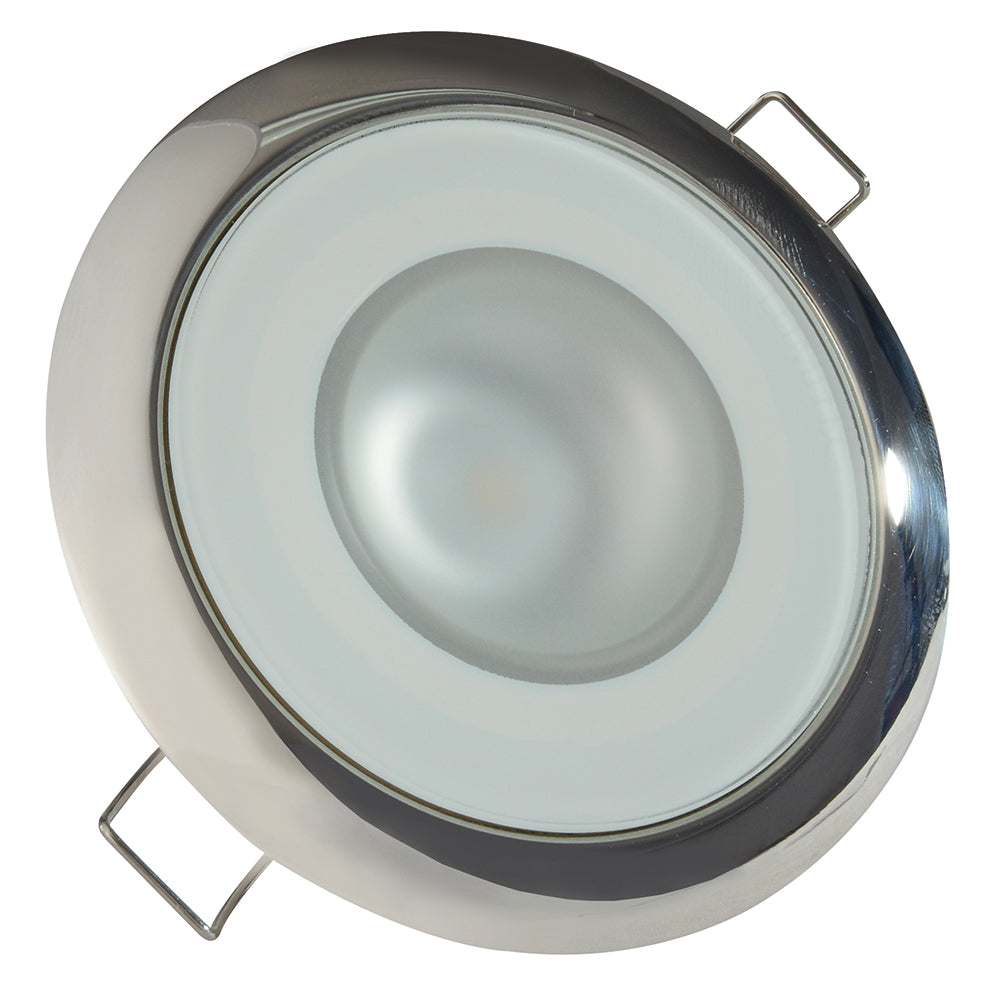 Lumitec Mirage - Flush Mount Down Light - Glass Finish/Polished SS Bezel - Warm White Dimming (113119)