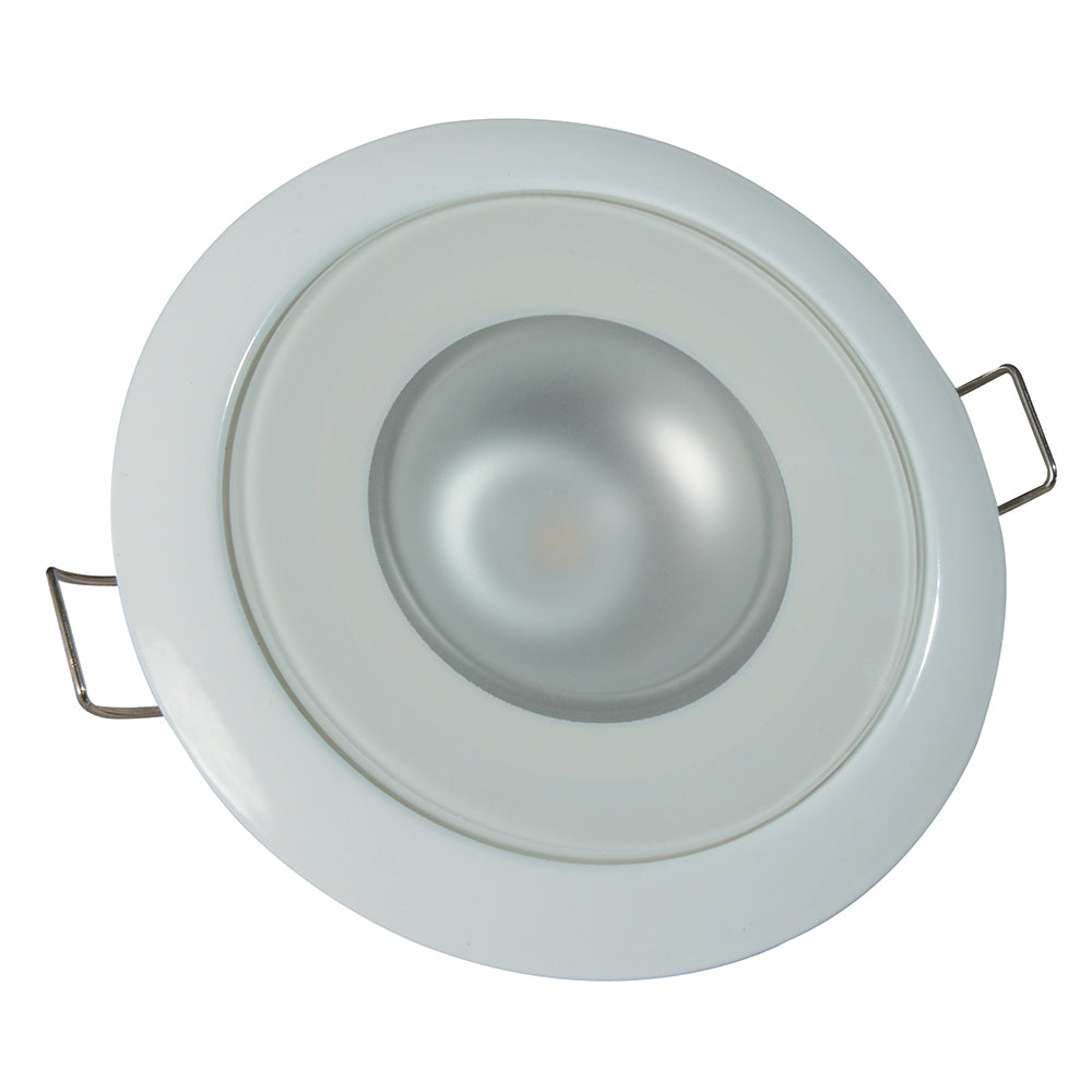 Lumitec Mirage - Flush Mount Down Light - Glass Finish/White Bezel - 3-Color Red/Blue Non-Dimming with White Dimming (113128)