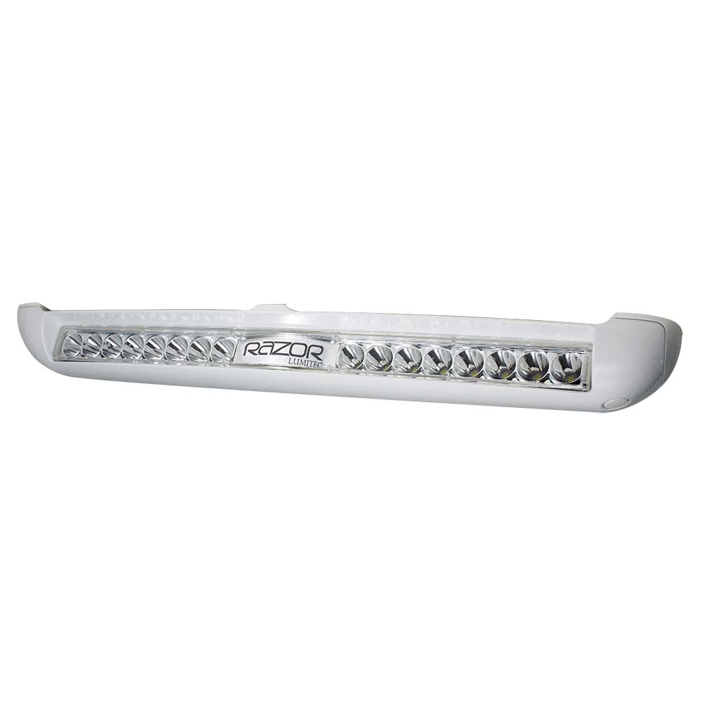 Lumitec Razor LED Light Bar - Spot - White Housing with Inverted Logo Flush Mount (101603)