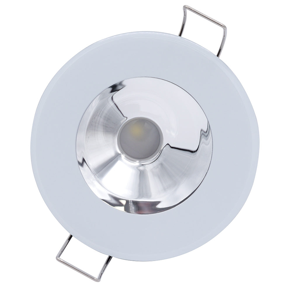 Lumitec Illusion Flush Mount LED Down Light - Spectrum RGBW - Warm White - White Housing - Chrome Reflector (117135)