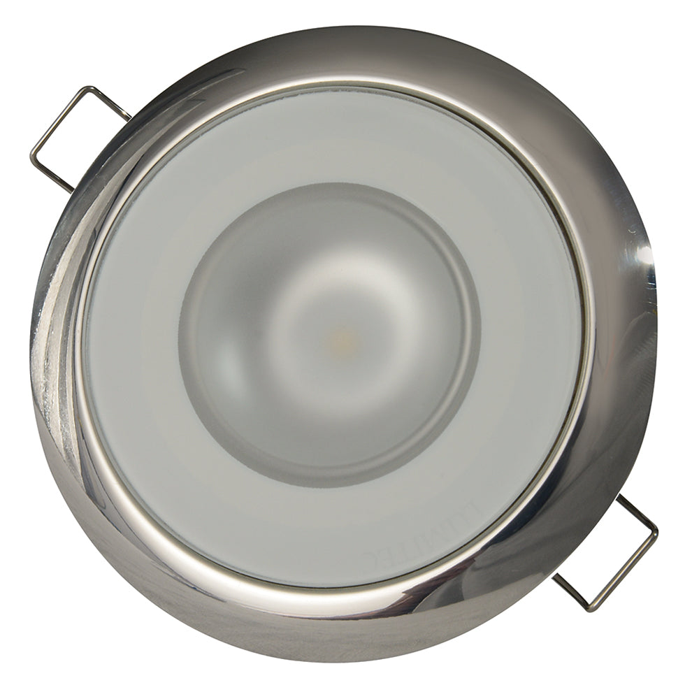 Lumitec Mirage - Flush Mount Down Light - Glass Finish/Polished SS Bezel - Warm White Dimming (113119)