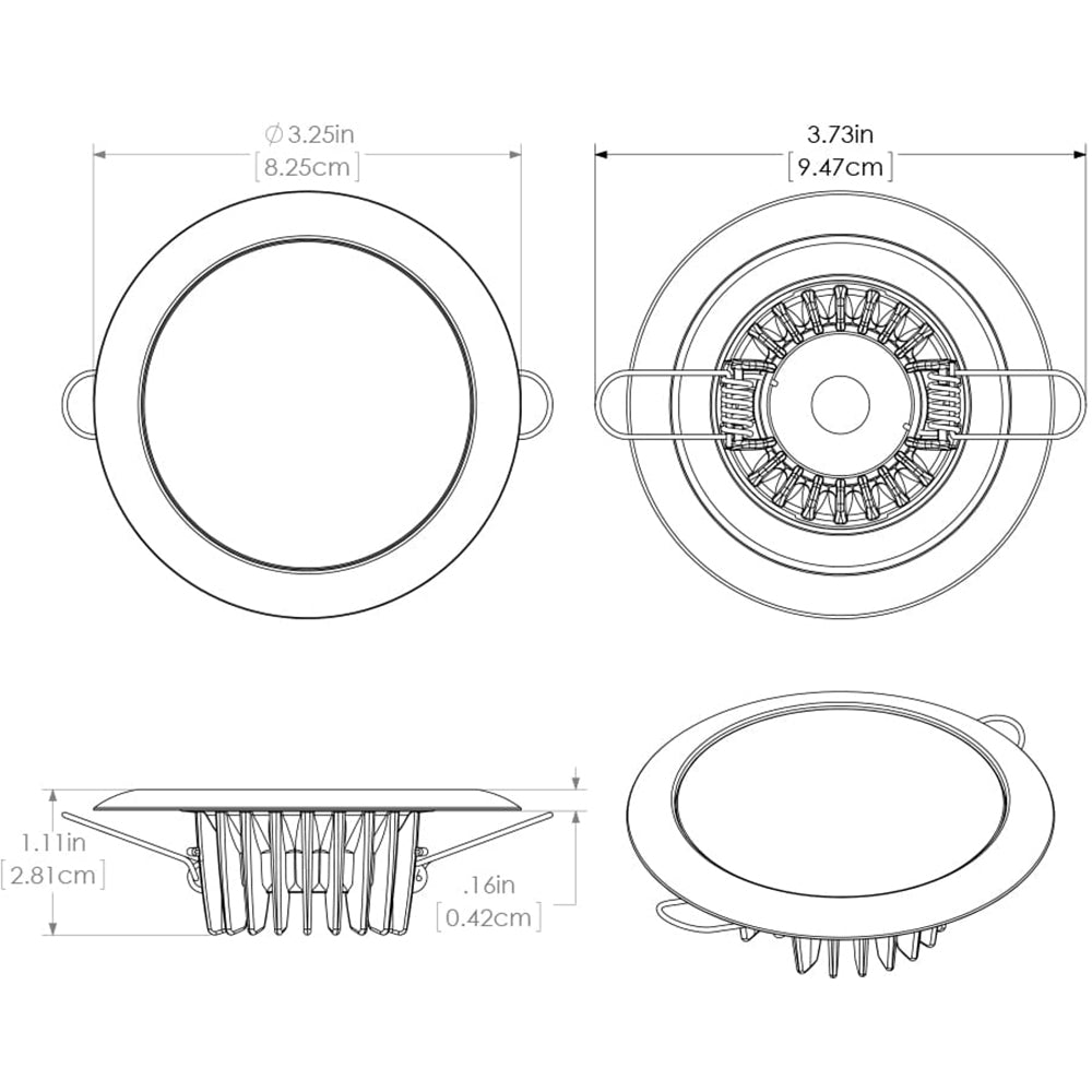Lumitec Mirage - Flush Mount Down Light - Glass Finish/White Bezel - 4-Color White/Red/Blue/Purple Non-Dimming (113120)