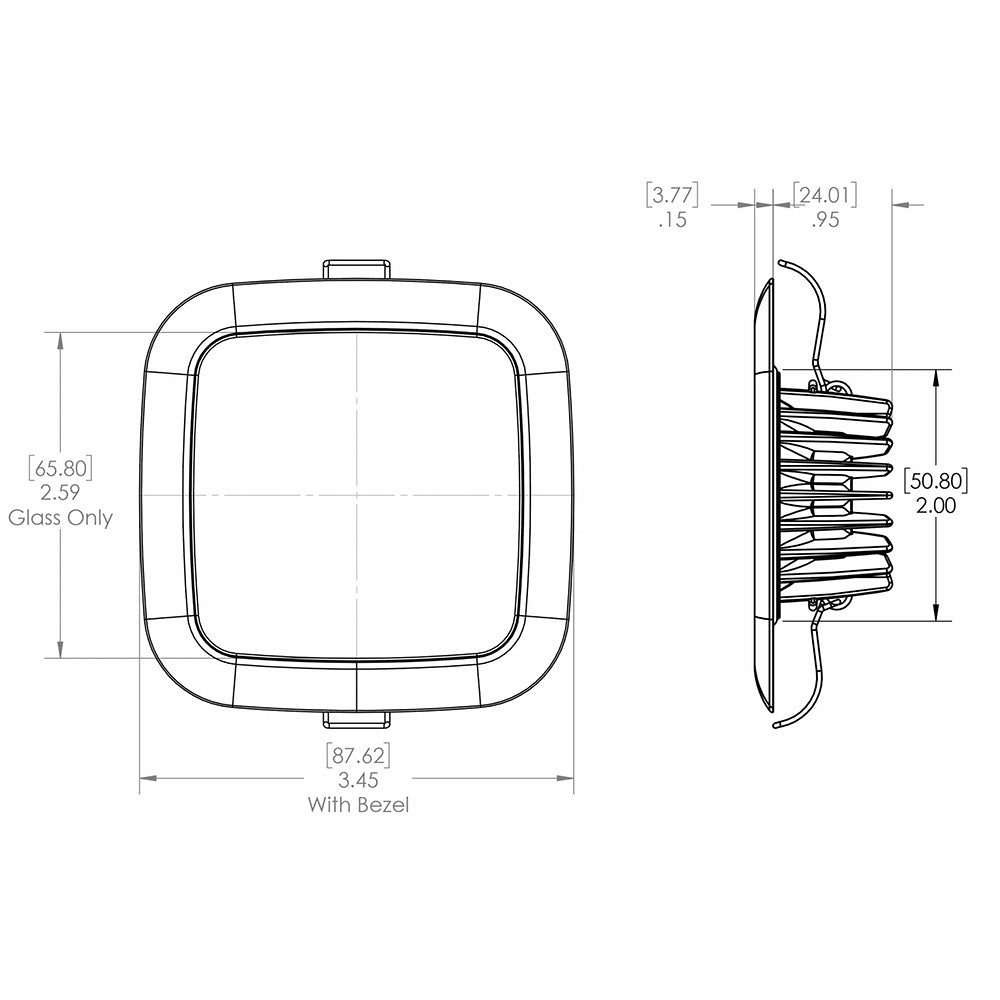 Lumitec Square Mirage Down Light - Warm White Dimming - Hi-CRI - Polished Bezel (116119)