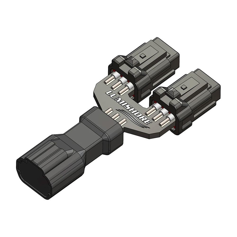 Lumishore LUX 6-Core 2-Way Splitter for SL180 Strip & SNL180 Neon Flex Lights (60-0438, 010-14465-00)