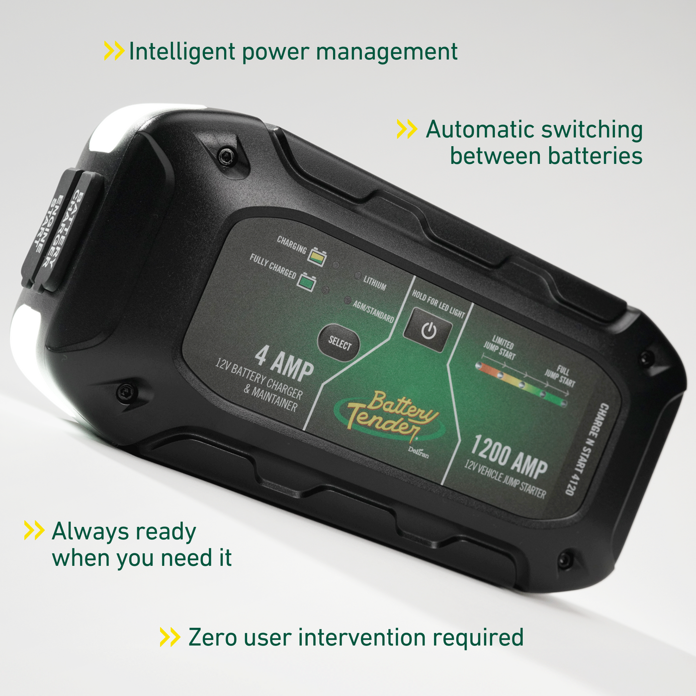Battery Tender Charge N Start 4120 4  Amp Battery Charger & 1200 Amp Jump Starter (030-7020-WH)