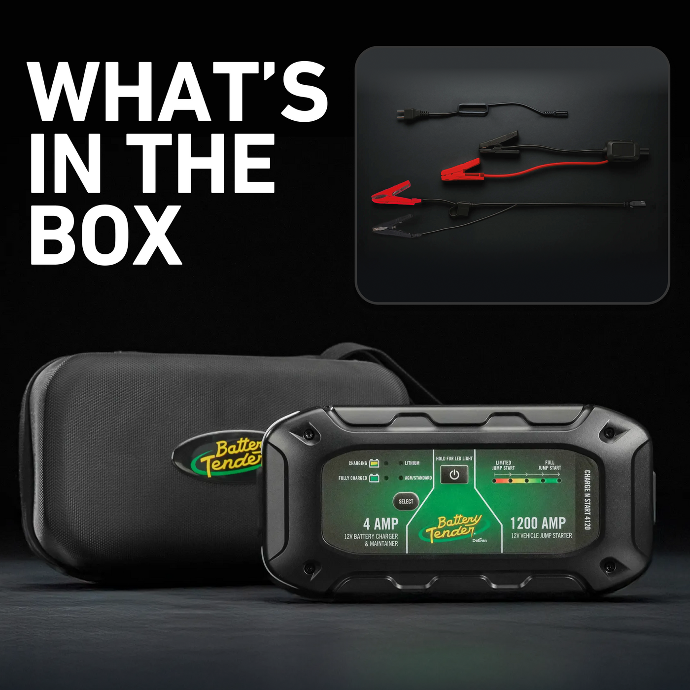 Battery Tender Charge N Start 4120 4  Amp Battery Charger & 1200 Amp Jump Starter (030-7020-WH)
