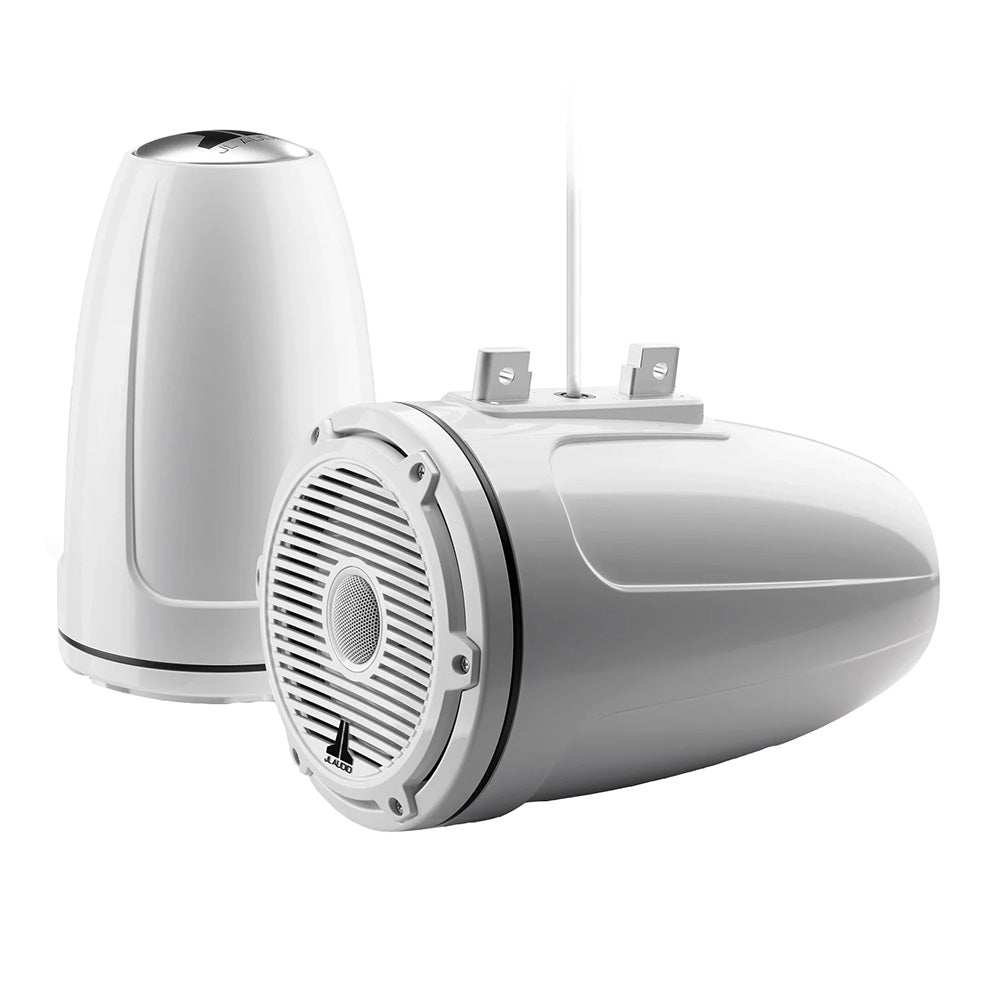JL Audio M6-770ETXv3-Gw-C-3Gw 7.7" 100W RMS M6 Enclosed Marine Tower Speakers with White Classic Grilles, Pair (010-03856-00)
