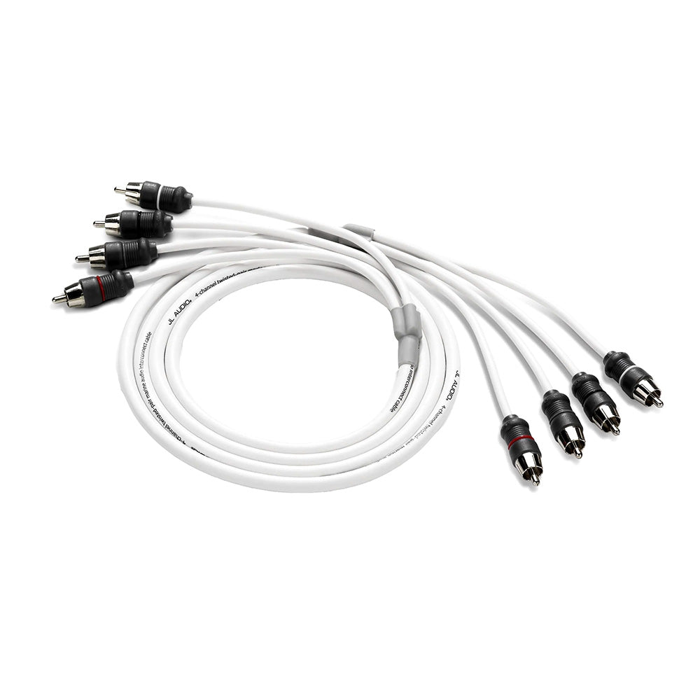 JL Audio XMD-WHTAIC4-6 6 ft 4-Channel Twisted-Pair Marine RCA Audio Interconnect Cable (010-13473-00)