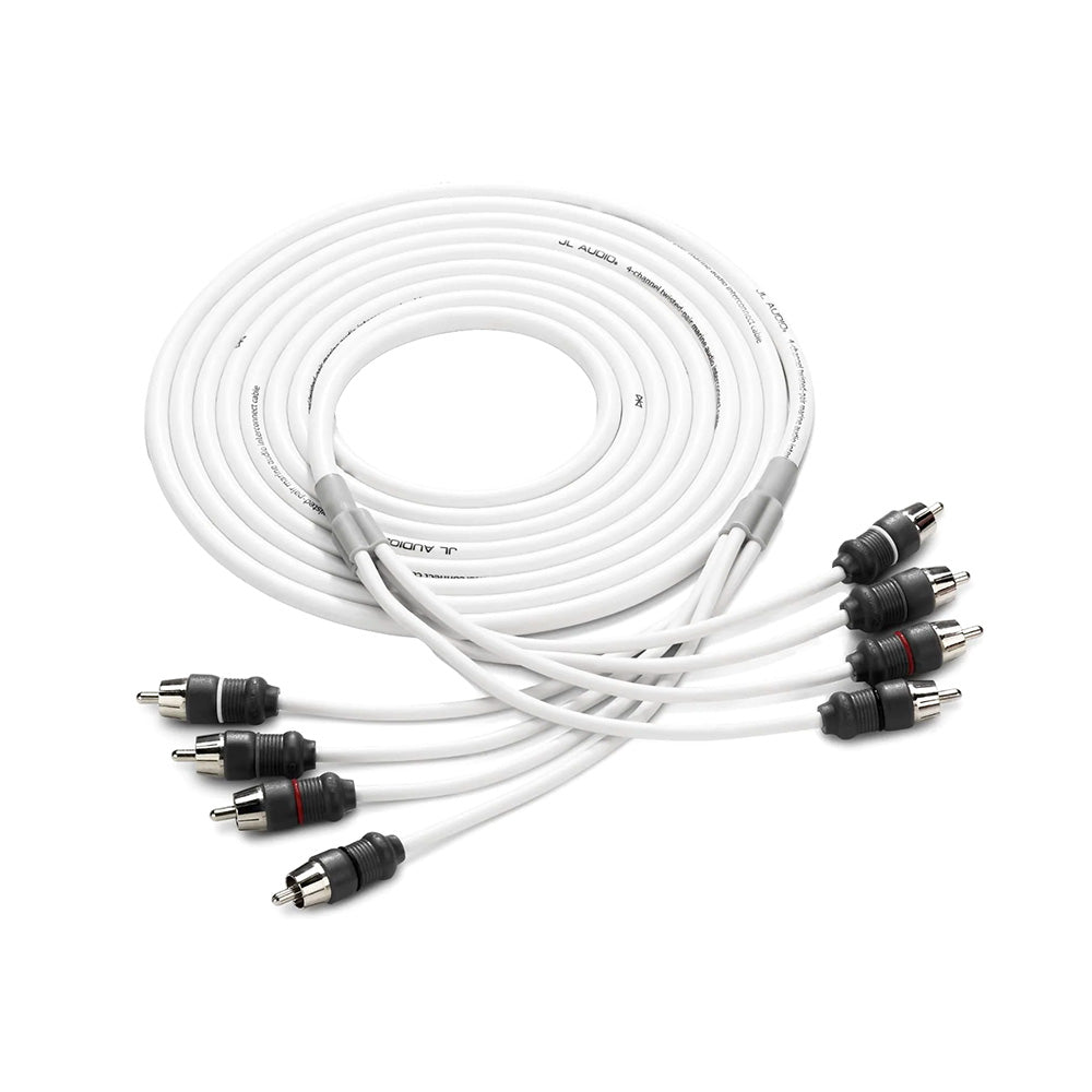 JL Audio XMD-WHTAIC4-12 12 ft 4-Channel Twisted-Pair Marine RCA Audio Interconnect Cable (010-13474-00)