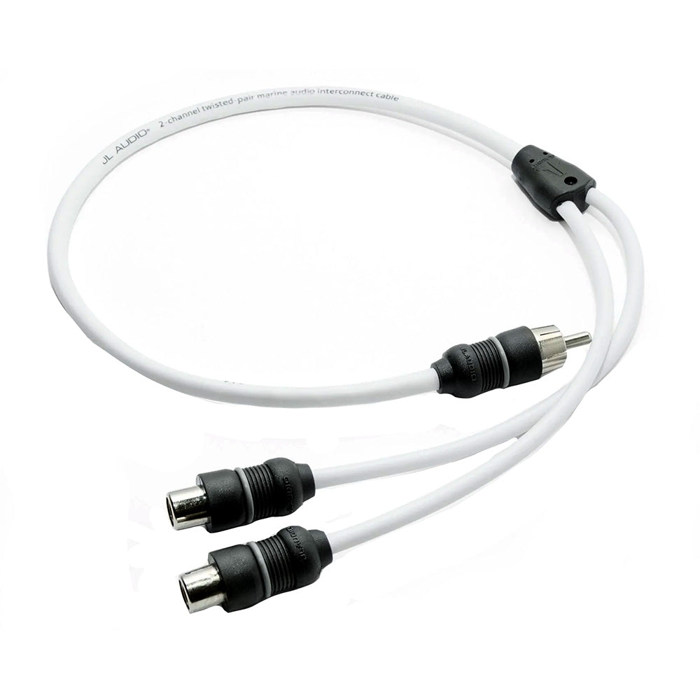 JL Audio XMD-WHTAICY-1M2F Marine RCA Y-Adapter, 1 male RCA plug to 2 female RCA jacks (010-13553-00)