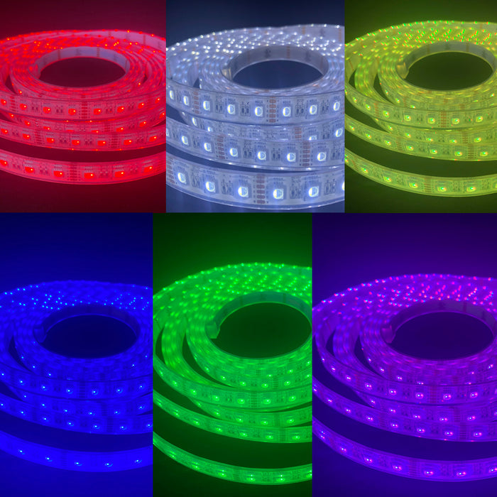 PLASHLIGHTS 12v RGBW Color Changing Waterproof Flexible Light Strip - Ip68 - 16' | FLS-RGBW-68-16FT