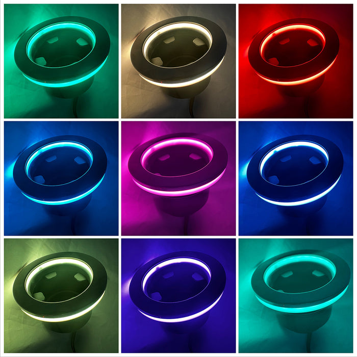 PLASHLIGHTS Stainless Steel Illuminated Cup Holder - RGB | PL-CH-457-RGB-SS