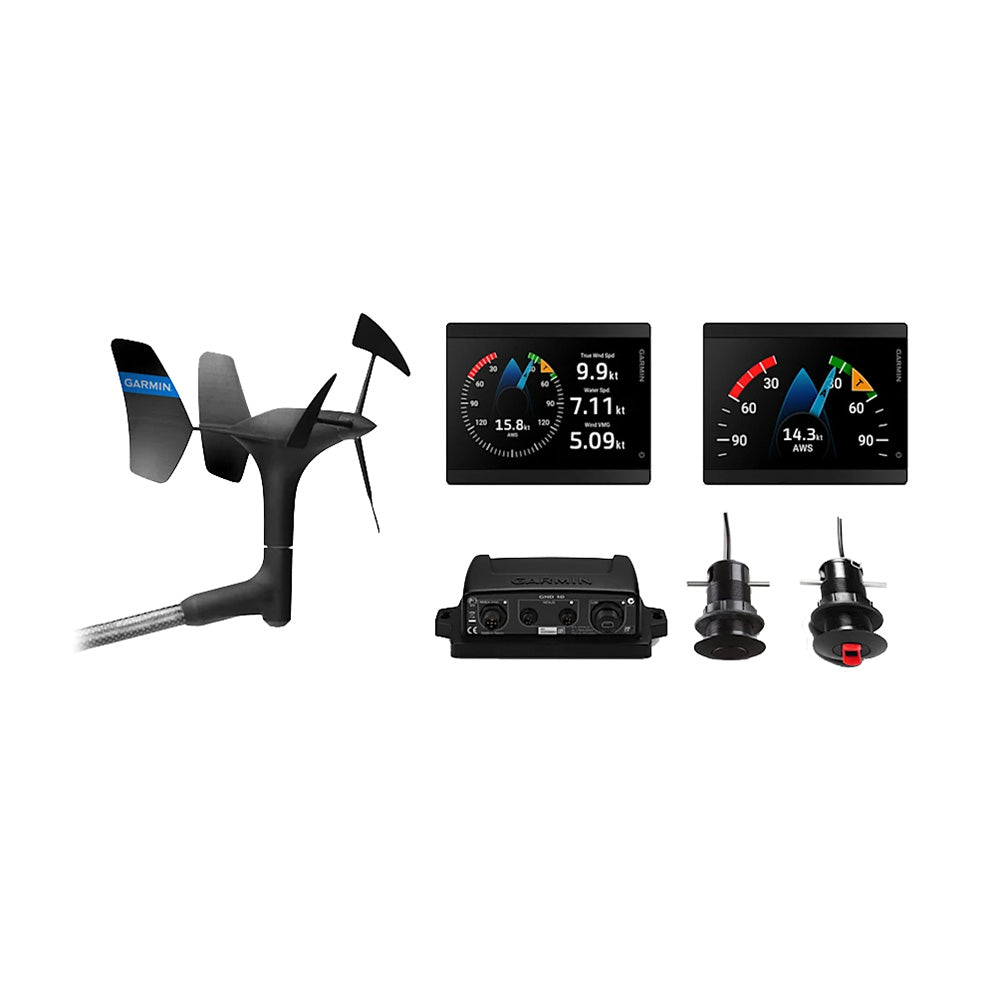 Garmin GMI 40 43mm Wired Sail Pack with 2 GMI 40 Marine Instruments, gWind Wired, and GDT 43/GST 43 Transducers (010-03411-40)