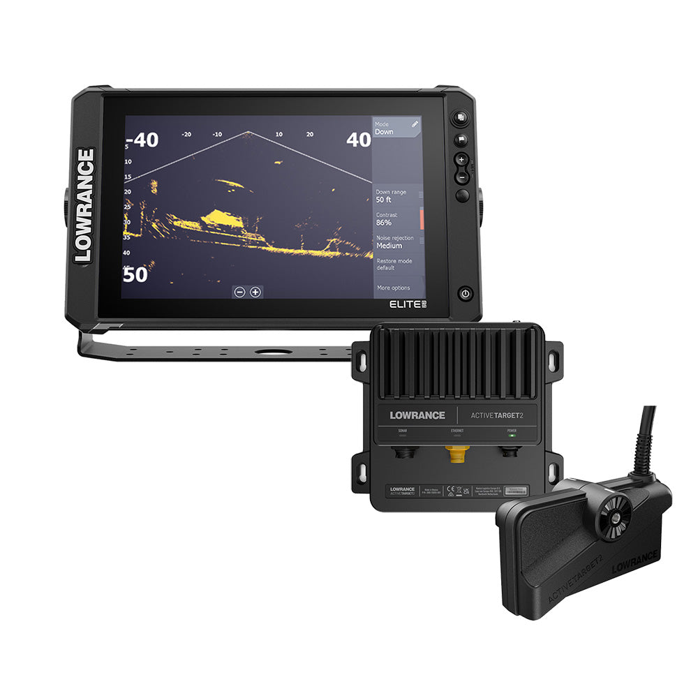 Lowrance Elite FS 12 12" Fishfinder/Chartplotter with ActiveTarget 2 Trolling Motor-Mount Live Sonar Bundle (000-16498-001)