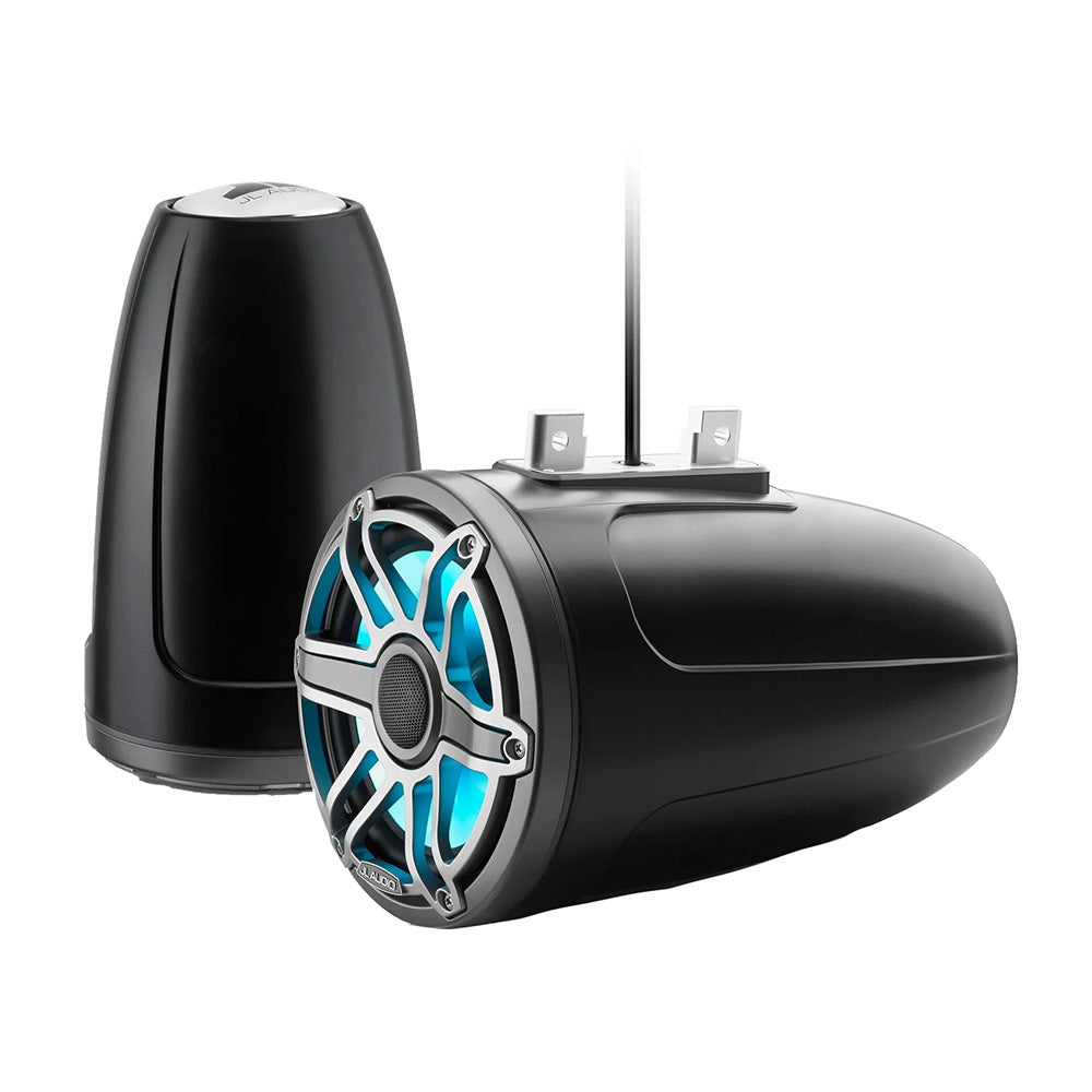 JL Audio M6-770ETXv3-Sb-S-GmTi-i 7.7" 100W RMS Enclosed Marine Tower Speakers with Transflective RGB LED Lighting, Titanium Sport Grilles, Pair (010-03088-00)