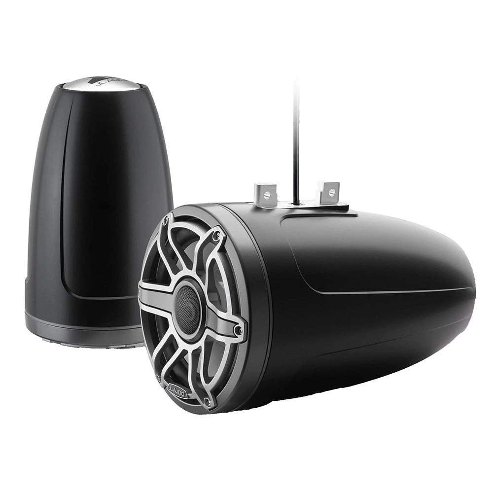 JL Audio M6-880ETXv3-Sb-S-GmTi 8.8" 125W RMS Enclosed Marine Tower Speakers with Titanium Sport Grilles, Pair (010-03284-00)