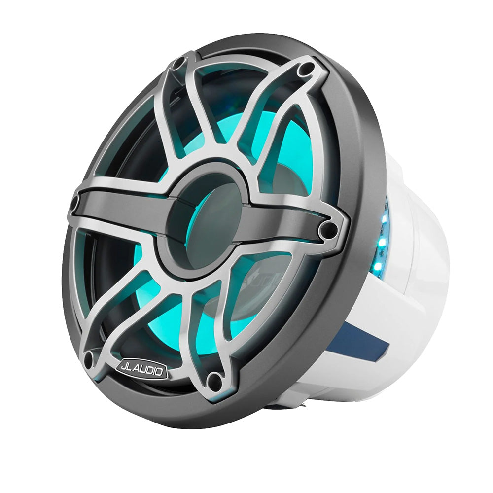 JL Audio M6-10W-S-GmTi-i-4 10" 250W RMS Enclosure-Optimized Marine Subwoofer with RGB LED Lighting, Titanium Sport Grille (010-03491-00)